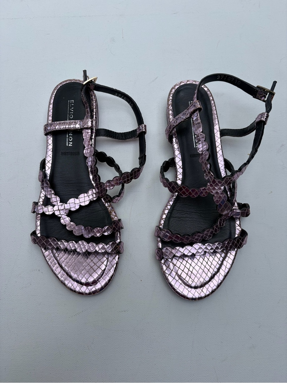 Elvio Zanon Metallic Gladiator Sandals